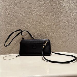 Charter Club Y2K Black Leather Wallet Organizer Crossbody